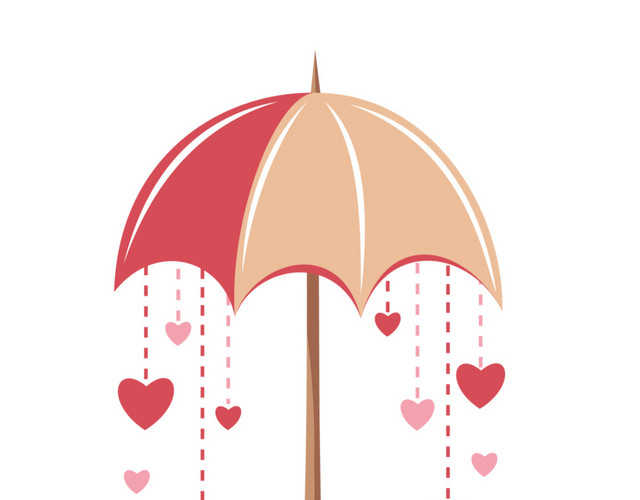 彩色圆弧创意雨伞悬挂元素