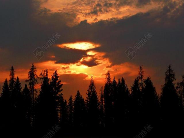 日落自然天空云橙色景区背景图片