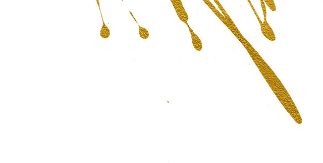 金色毛笔墨迹矢量元素