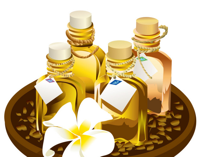 SPA香薰油瓶子矢量素材