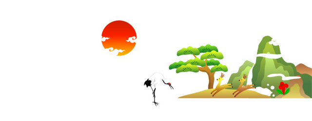 山水画仙鹤素材