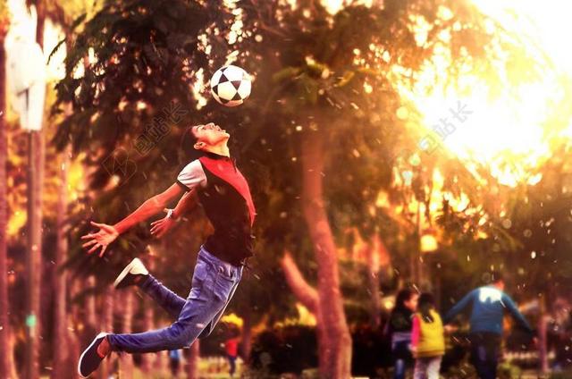 足球球 足球 男孩 球员 跳 议案 SOCCERBALL 运动