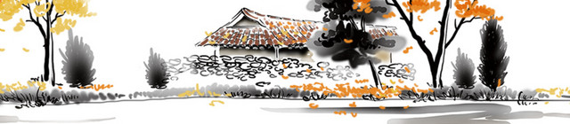 中国水墨房屋素材