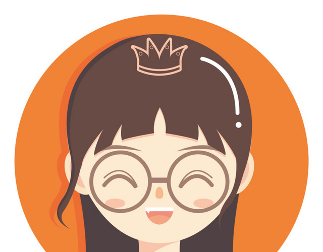 矢量卡通可爱女孩头像