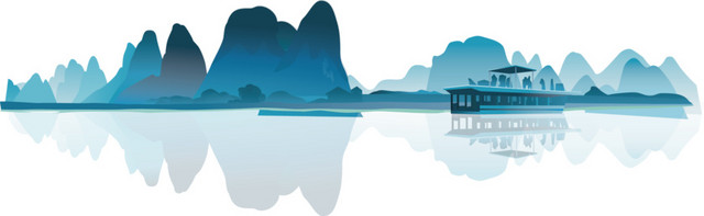 水彩山水素材
