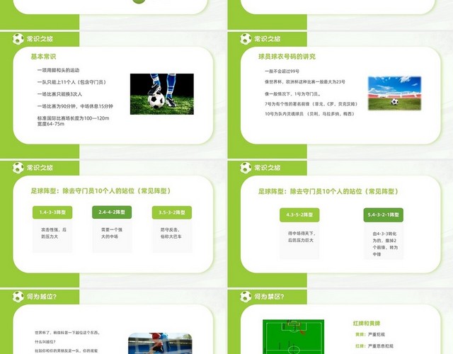 绿色商务简约足球的奇幻之旅PPT模板
