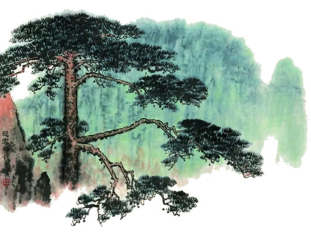 一棵青松PNG图片