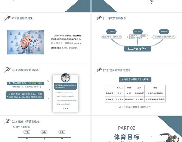 深蓝商务风体育市场营销策略体育市场营销课件体育市场营销战略