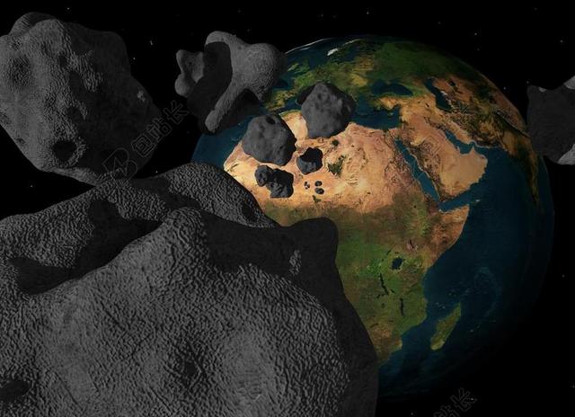 小行星陨石抽象科技撞击背景图片