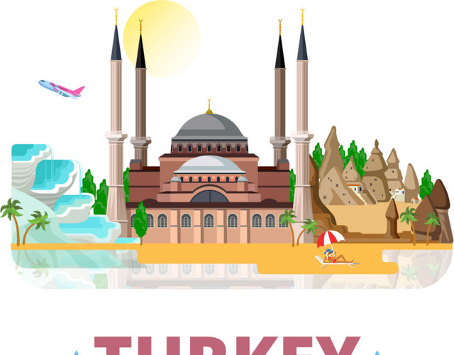 矢量土耳其旅游宣传