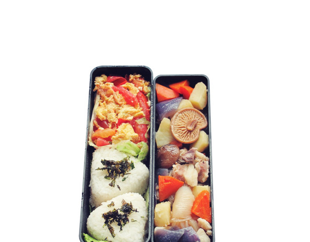 实物盒饭丰富的日式外卖素材