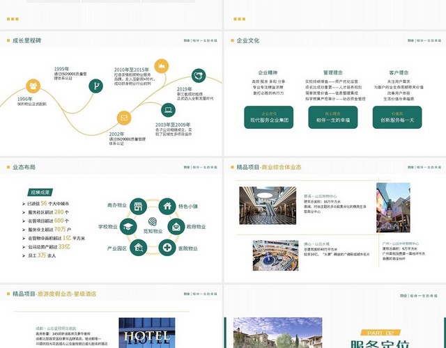 绿色简约物业公司简介合作方案PPT模板