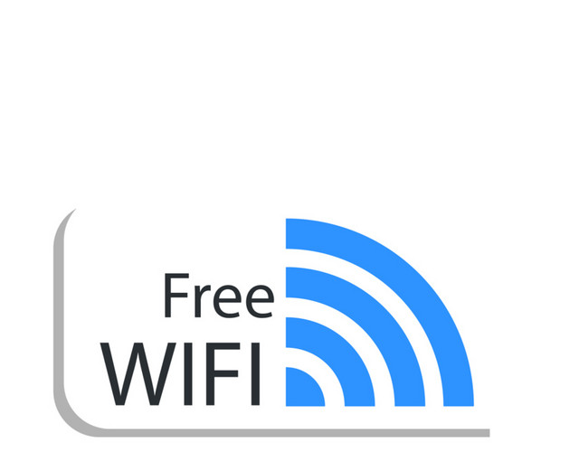 蓝色WIFI标签矢量图