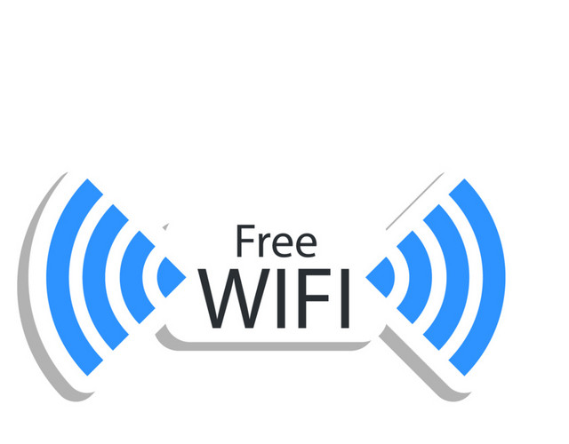 蓝色WIFI标签矢量图