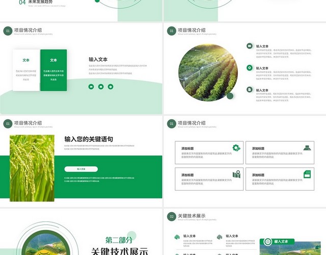 绿色简约农业项目计划书PPT模板