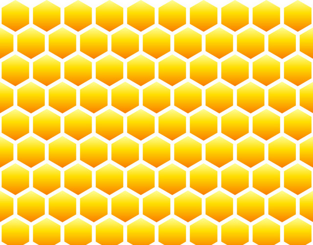 黄色几何蜂窝网格矢量图