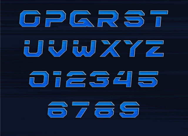 机械质感字母字体设矢量元素