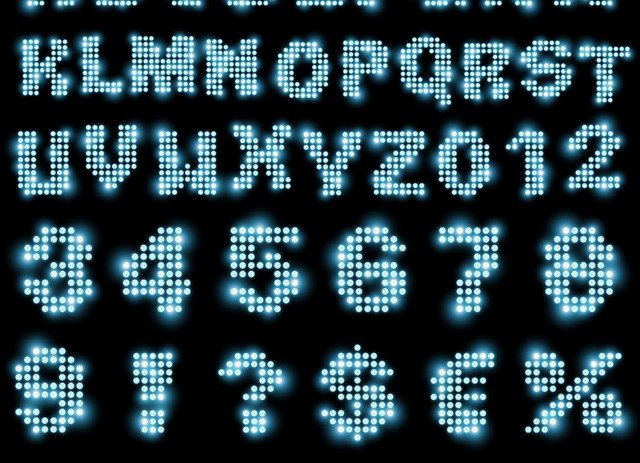 灯光字母数字字母素材矢量图形