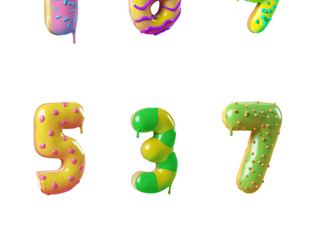 0-9数字9款高清免抠C4D数字