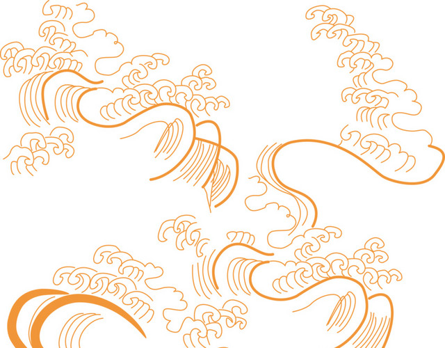 水波纹矢量黄色底纹