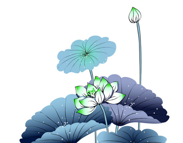 荷花水墨画