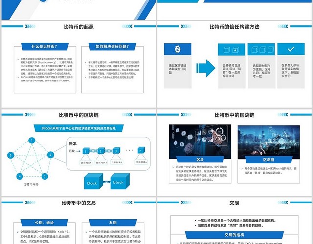 蓝色商务风区块链技术介绍培训PPT