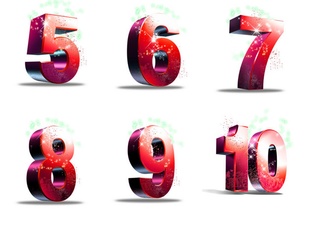 0-9数字发光立体数字