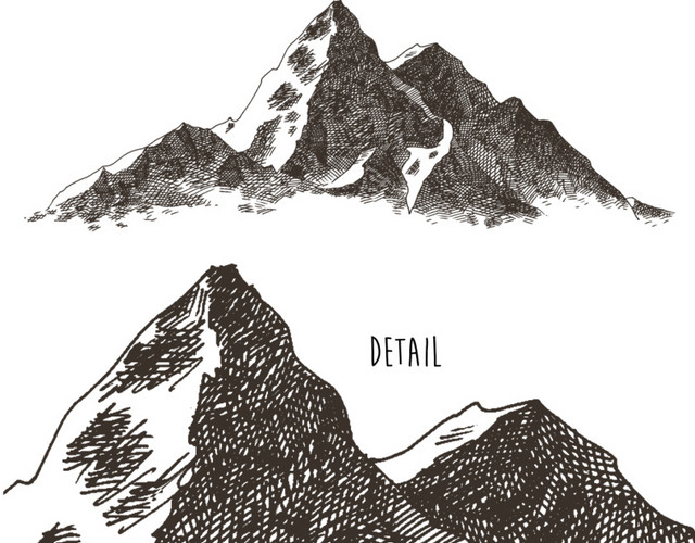 矢量手绘象素山