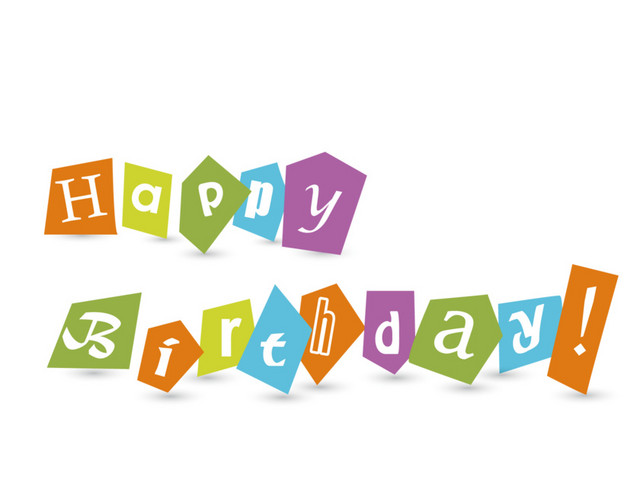 HAPPYBIRTHDAY剪纸艺术字矢量素材