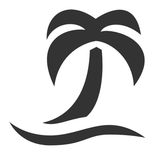 海边沙滩椰子树图标