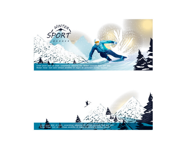 光效滑雪海报