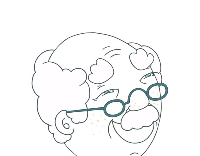 慈祥老人头像简笔画