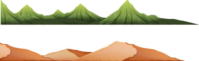 矢量手绘山坡
