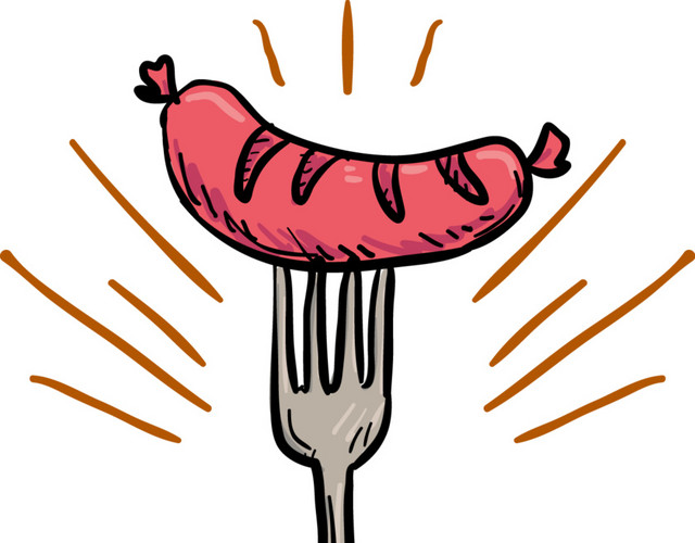 手绘野外烧烤BBQ矢量