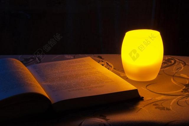 书 灯 夜 阅读 蜡烛 文学 教育 浪漫