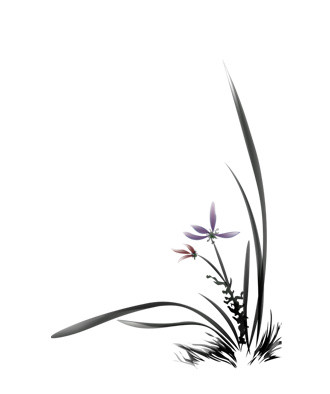 水墨兰花素材