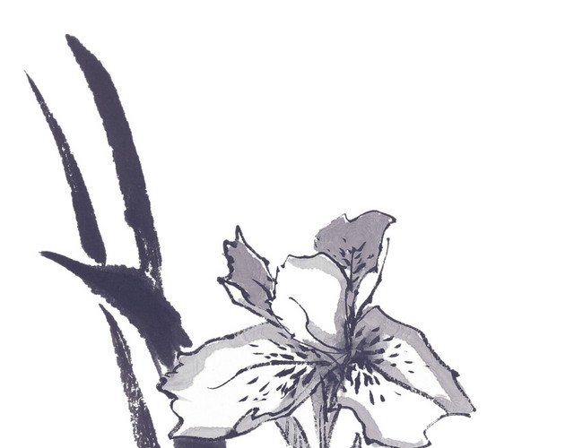 水墨花素材