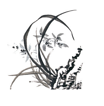 水墨兰花素材