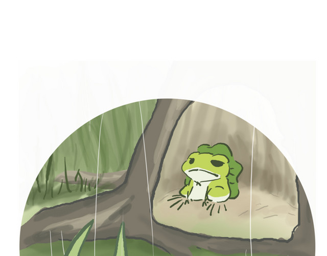 谷雨避雨的旅行青蛙