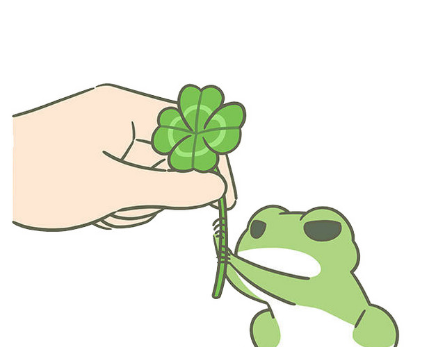 拽着四叶草的小青蛙