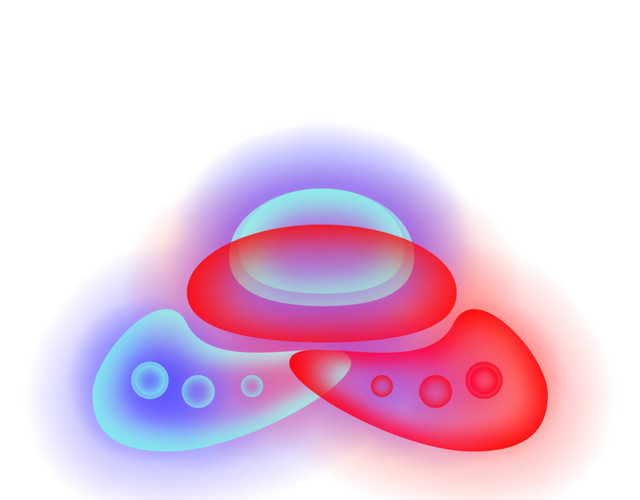 半透明渐变透气叠加UFO