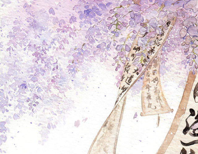 古风唯美水彩插画