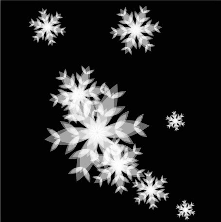 白色梦幻飘落雪花素材