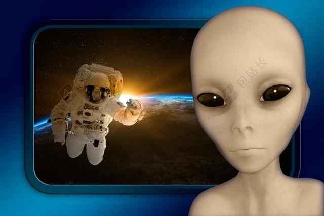 外星人飞船宇航员太空旅行宇宙天文背景图片