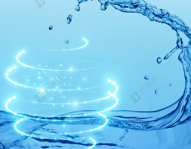 清新水纹H5背景