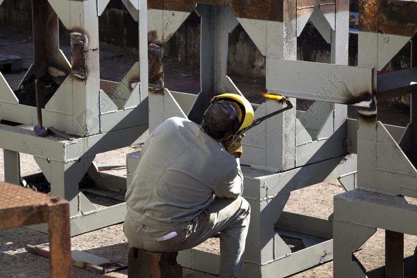 焊接机 焊缝 工作 焊接 钢 工人 金属 安全 建设 面具