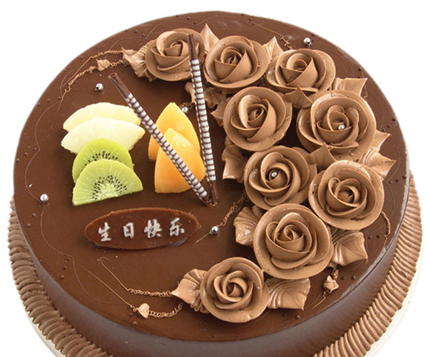 圆形巧克力生日蛋糕