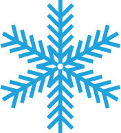 蓝色手绘雪花素材