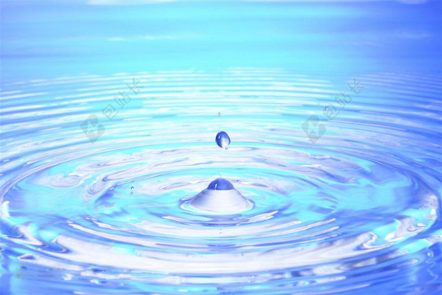 蓝色波动水滴水纹背景