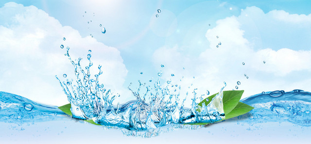 蓝色小清新水感护肤背景